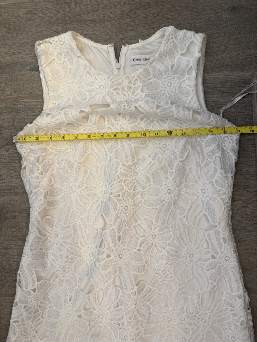 Calvin Klein White Floral Lace Mini Dress - Picture 8 of 11